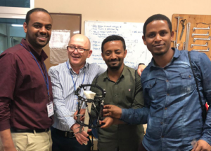 Pr Mark Eidelman, 2nd from left, director of the Pediatric Orthopedics Unit at Rambam’s Ruth Rappaport Children’s Hospital with Africian colleagues at The Black Lion Hospital in Addis Ababa. Credit: Rambam Medical Center