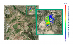 A demonstrations of the abillities of the satellites from a landfil in Madrid. Credit: LGHGSat, SRON Netherlands Institute for Space Research, ESA (European Space Agency)